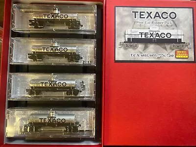 N Scale MICRO TRAINS MTL #99300008 39' SINGLE DOME TANKER TEXACO Runner Pack Set • $79.99