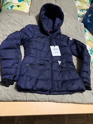 Authentic Moncler NWT $1335 Betula Hooded Down Puffer Jacket Navy Size 1 • $999.99