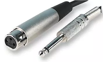 Female XLR To 1/4 Jack Cable Mono Plug Mic 6.35mm 6.3mm - 1m Lead • £7.09