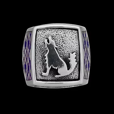 Size 12 - Howling Wolf Lapis Lazuli Ring • $84