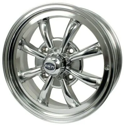 15  X 5-1/2  Vw Bug 4 Lug Polished Empi 8 Spoke Wheel Includes Cap-Valve Stem • $272.95