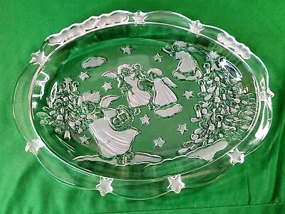 MIKASA Holiday Classic Light Angelic Frosted Crystal Candy Cookie Sweet Dish 9” • $7.69