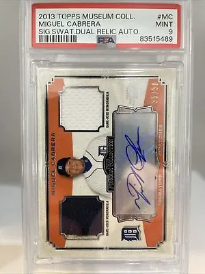 2013 Topps Museum Collection Triple Crown Miguel Cabrera Relic + AUTO PSA 9 MINT • $470