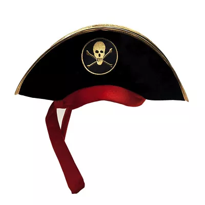 Pirate Captain Hat Black Skull Crossbones Adult Cosplay Halloween Party Costume • $14.48