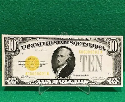 $2 • Buy 1928 Ten Dollar Bill Large Note (sticker!) Low Serial Number (read Description!)
