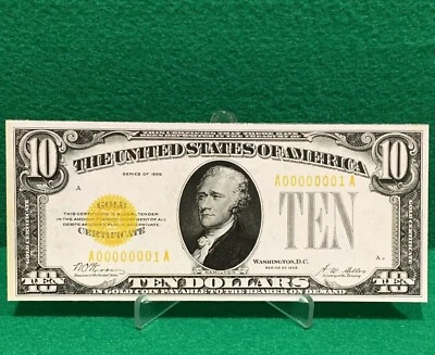 $2 • Buy 1928 Ten Dollar Bill Large Note (sticker!) Low Serial Number (read Description!)