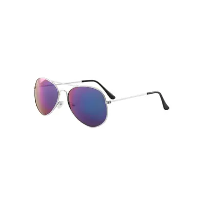 Rosy Lane Retro Aviator Sunglasses Silver Frame - Purple Lens • $25.99