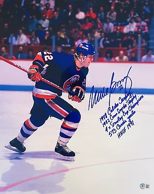 Mike Bossy Signed New York Islanders 16 X 20 Photo 5 Inscriptions Beckett COA • $1499.99