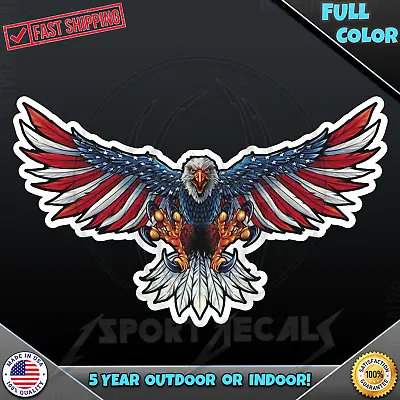 Eagle Flying USA American Flag Patriot Car Laptop PC VINYL DECAL STICKER 018 • $6.79