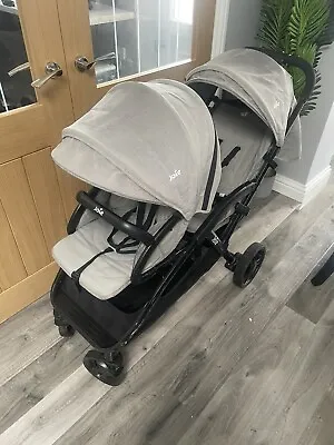 Joie Evalite Duo Double Tandem Baby Stroller Buggy -Grey Flannel With Raincover • £119.99