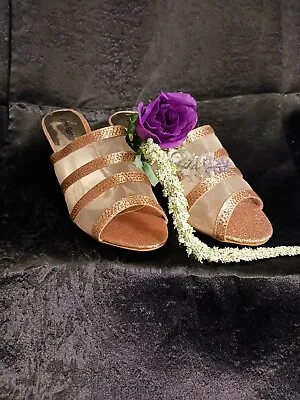 $30 • Buy NEW! Womens Sandals John Fashion Shoes 7 Gold Spring Summer Dress Heel Peep Toe