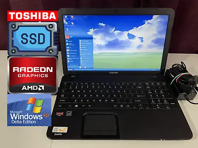 *RESTORED W/ SSD* Windows XP Vintage Retro Gaming Laptop PC Toshiba AMD Radeon • $399.95