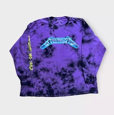 Metallica T-Shirt Adult 2XL Purple Long Sleeve Tie Dye Ride The Lighting • $18.88