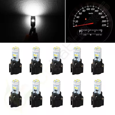 10X T5 37 74 58 White LED Bulbs Instrument Panel Cluster Dash Light Sockets Kit • $11.29