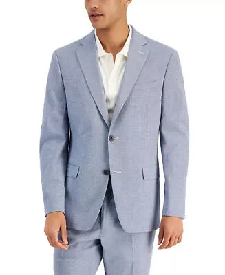 ALFANI Men's Slim-Fit Seersucker Check Suit Jacket Blue 36R / 2 Button • $18.48