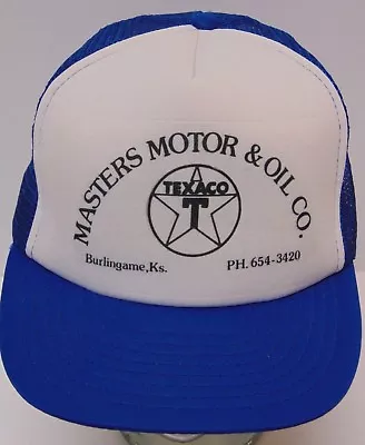 Vintage 1990s MASTERS MOTOR OIL TEXACO GAS Advertising SNAPBACK TRUCKER HAT CAP • $22.77