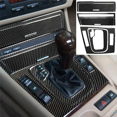 6x Carbon Fiber Gear Shift Console Interior Trim For BMW 3 Series E46 1998-05 • $34.88