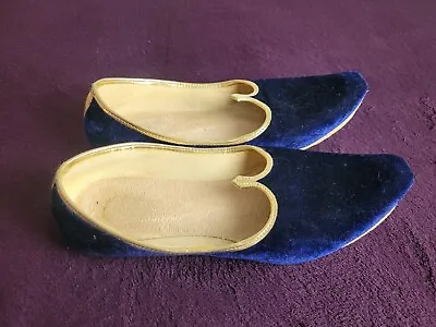 Mens Indian Traditional Shoes Khussa Jutti Uk Size 6 Dark Blue Velvet • £8