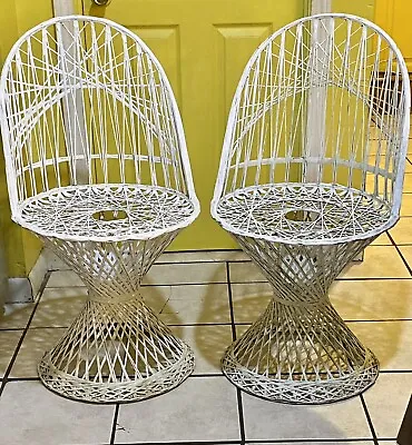 Vintage Pair MCM Spun Fiberglass Chairs By Designer Russel Woodard Circa 1960s • $359.95