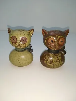 Vintage MCM Salt & Pepper Shakers Japan VIKING Ceramic Pottery Cats 3.25  • $9.75