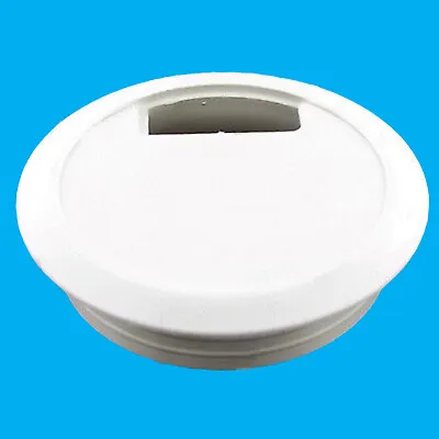 80mm White Computer Desk Table Grommet Cable Tidy Port Wire Hole Cover • £1.99