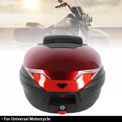 32L Motorcycle Tour Tail Box Top Lock Scooter Trunk Luggage Storage Carrier Red • $57.24