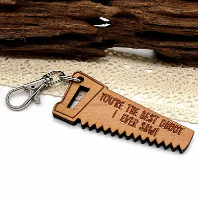 £2.95 • Buy The Best Daddy I Ever Saw Fathers Day Keyring, Grandad, Birthday Gift For Him