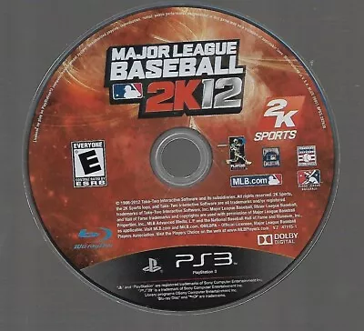 MLB 2K12 PS3 Major League Baseball DISC ONLY • $6.99