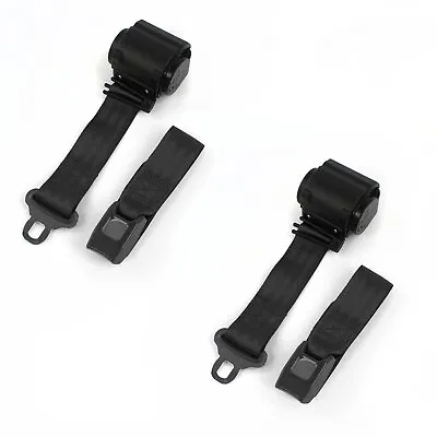 Ford Mustang 1971 - 1973 Standard 2pt Black Retractable Bucket Seat Belt Kit - 2 • $119.94