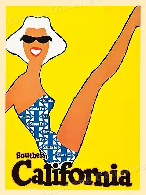 1950 Santa Fe Southern California Vintage Style Travel Poster - 18x24 • $13.95