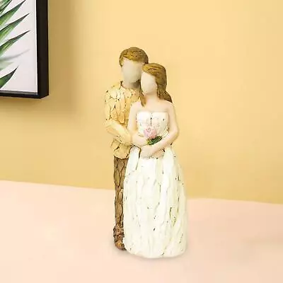 Wedding Couple Figurines Craft Centerpiece Romantic Resin Wedding Cake Topper • £9.65