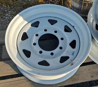 16  8 Lug X 6  White Trailer Steel Wheel  8-on 6.5 Inches - White Triangle • $75.95