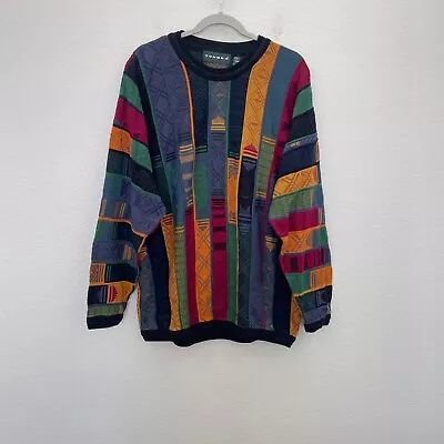 VTG Tundra Canada Colorful Knit Coogi Style Cosby Biggie Sweater Mens Size XXL • $95.66