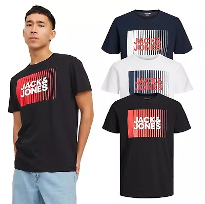 Mens Jack & Jones Designer Crew Neck T-shirts Short Sleeve Casual Tee Top • £9.99