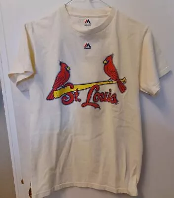 St. Louis Cardinals Majestic Yadier Molina T-Shirt Men's Size Small #4 Ivory. • $11