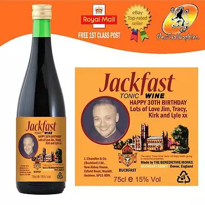 £3.30 • Buy Personalised Tonic Wine Photo Bottle Label Birthday Any Occasion Gift