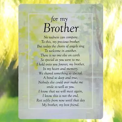 For My Brother Graveside Waterproof Memorial Card | Sentiment Poem | Tribute • £2.99