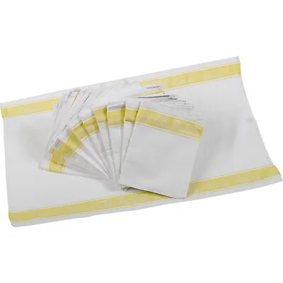 Linen Union Glass Cloth 6 Or 12 Yellow Stripe Bar Restaurant Tea Towel 51 X 76cm • £18.49