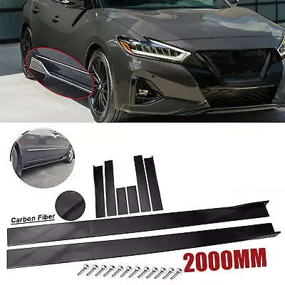 For Nissan Maxima Side Skirt Extension Lip Body Kits Carbon Fiber Painted Y • $69.99