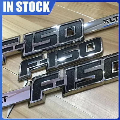 3x OEM Black &Silver F150 XLT Side Fender Emblem F-150 Rear Badge 3D Fits F-150 • $32.99