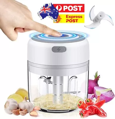 Electric Garlic Food Chopper Vegetable Chopper Grinder Blender Crusher 250ml AU • $17.19