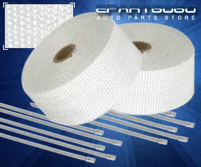 360  30Ft Engine Heat Wrap Shield Cover High Temp Turbo Header +Zip Tie White • $31.99