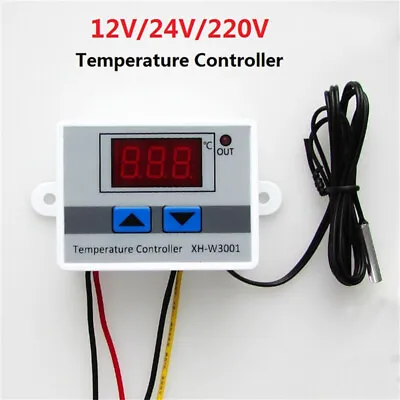 £7.69 • Buy Digital 220V LED Temperature Controller 10A Thermostat Switch Control Probe New