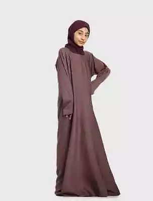 Girls Mauve Abaya Size 46 / 10-11 Years Islamic Madrasa Masjid Dress Nida Fabric • £9.99