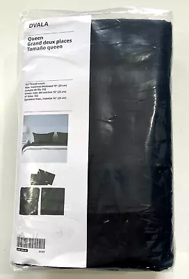 IKEA DVALA Sheet Set Black Cotton Extra Soft Queen (4-Pieces) NEW • $59.84