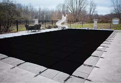 HPI Rectangle BLACK MESH In-Ground Swimming Pool Safety Cover (Choose Size) • $707.77