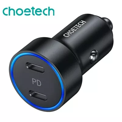 Choetech 40W Car Charger Dual USB Type-C Fast Charging Cigarette Lighter Adapter • $19.95