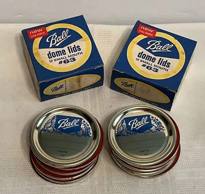 2 Vintage Ball Canning Lids #63 12 Small Mouth Dome Lids Boxes New! • $9.95