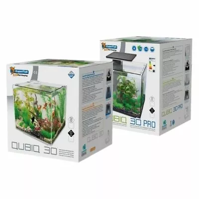 Superfish Qubiq 30 Aquarium Integrated Filter Nano Fish Tank Optional LED Light • £8.55