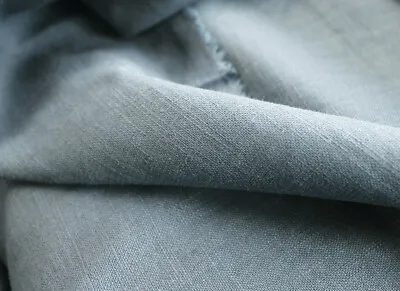 Mid Weight 240GSM Vintage Style Washed Pure Linen Dress Fabric Material (Grue) • £11.99